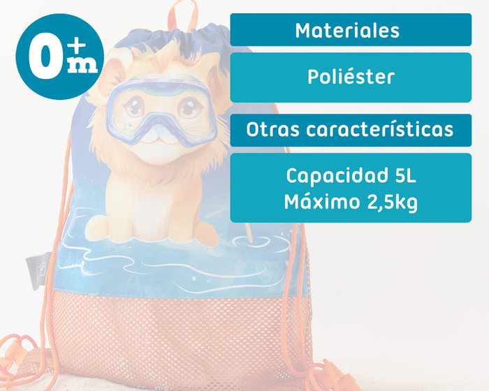 KioKids Bolsa de Playa/Mochila Safari Fun Niños Naranja Polyester 5L +0 meses 2.5kg KioKids Bolsa de Playa/Mochila Safari Fun Niños Naranja Polyester 5L +0 meses 2.5kg