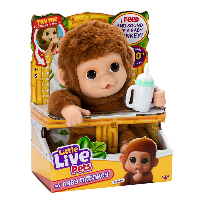 Moose Little Live Pets My Baby Monkey 26558 Juguete Bebé Mono Interactivo con Más de 50 Reacciones y Sonidos Moose Little Live Pets My Baby Monkey 26558 Juguete Bebé Mono Interactivo con Más de 50 Reacciones y Sonidos