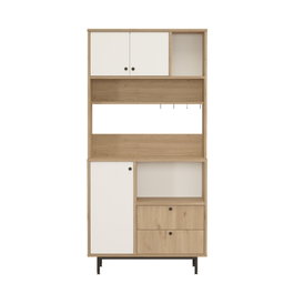 Hanah Home RE4-SW Armario Multiusos Roble y Blanco 88x180x35.5cm