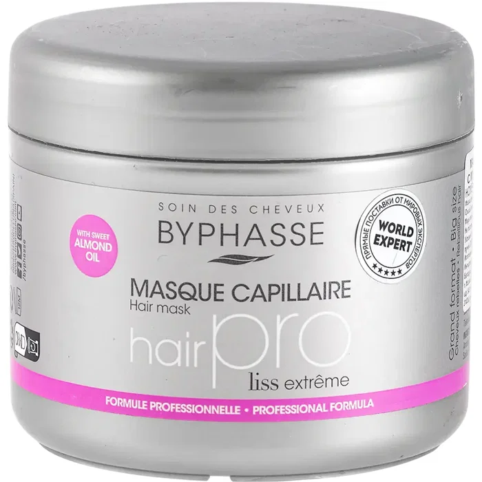 Byphasse Pro Liss Mascarilla crema de tratamiento capilar 500 ml Byphasse Pro Liss Mascarilla crema de tratamiento capilar 500 ml