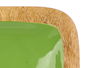 Giftdecor Bandeja Cuadrada 4 Espacios Madera Mango Verde 31 x 3 x 3 cm (Set de 6)