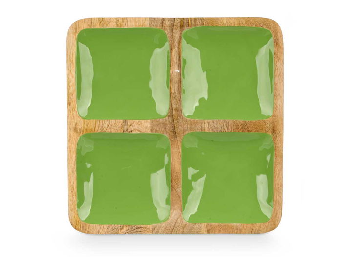 Giftdecor Bandeja Cuadrada 4 Espacios Madera Mango Verde 31 x 3 x 3 cm (Set de 6) Giftdecor Bandeja Cuadrada 4 Espacios Madera Mango Verde 31 x 3 x 3 cm (Set de 6)