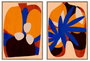 DKD Home Decor Cuadro Jarrón Abstracto Surtido de 2 Piezas