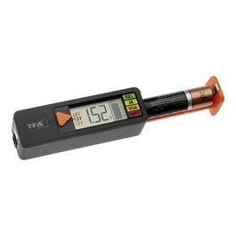 TFA 98.1126.01 BatteryCheck Probador de Baterías para Pilas 1.5V, 9V, AA, AAA, C, D Negro