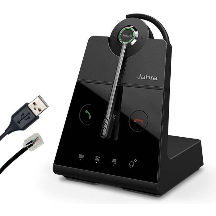 Jabra Engage 75 Convertible Auriculares Diadema Supraaural Inalámbricos DECT con Cancelación de Ruido y Voz HD para Oficina/Call Center - Negro