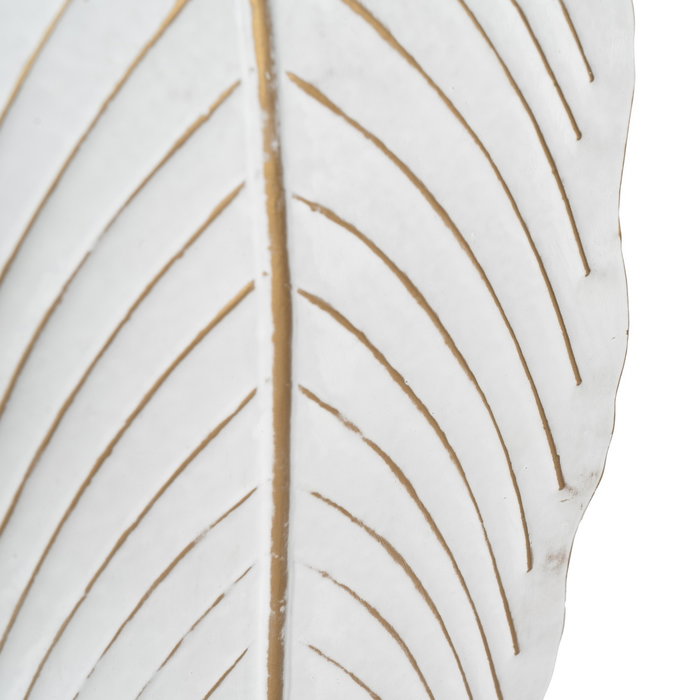 Portavelas Hoja Blanco Metal Decoración 23,50 X 22,50 X 118 Portavelas Hoja Blanco Metal Decoración 23,50 X 22,50 X 118