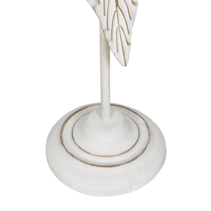 Portavelas Hoja Blanco Metal Decoración 23,50 X 22,50 X 118 Portavelas Hoja Blanco Metal Decoración 23,50 X 22,50 X 118