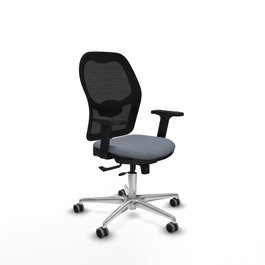 PIQUERAS Y CRESPO Silla de oficina Jorquera con mecanismo Sincro/Traslack, Gris y Negro