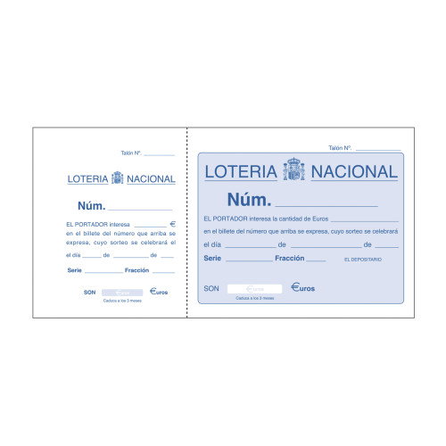 Dohe 50015 Talonario Lotería 100 Hojas 1/3 Apaisado Sencillo Dohe 50015 Talonario Lotería 100 Hojas 1/3 Apaisado Sencillo