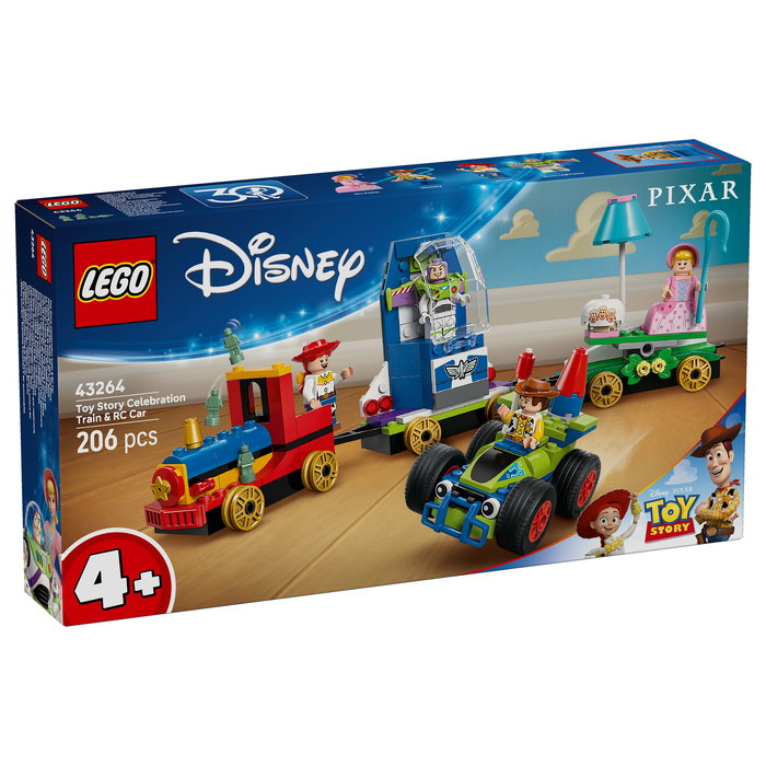 LEGO 43264 Disney Pixar Tren de Celebración de Toy Story y Coche RC - Juego de Construcción 206 Piezas para +4 Años