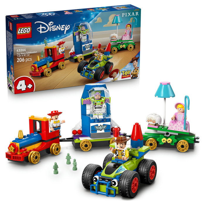 LEGO 43264 Disney Pixar Tren de Celebración de Toy Story y Coche RC - Juego de Construcción 206 Piezas para +4 Años