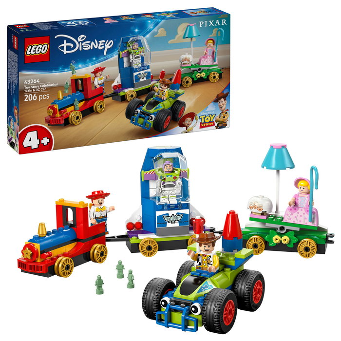 LEGO 43264 Disney Pixar Tren de Celebración de Toy Story y Coche RC - Juego de Construcción 206 Piezas para +4 Años