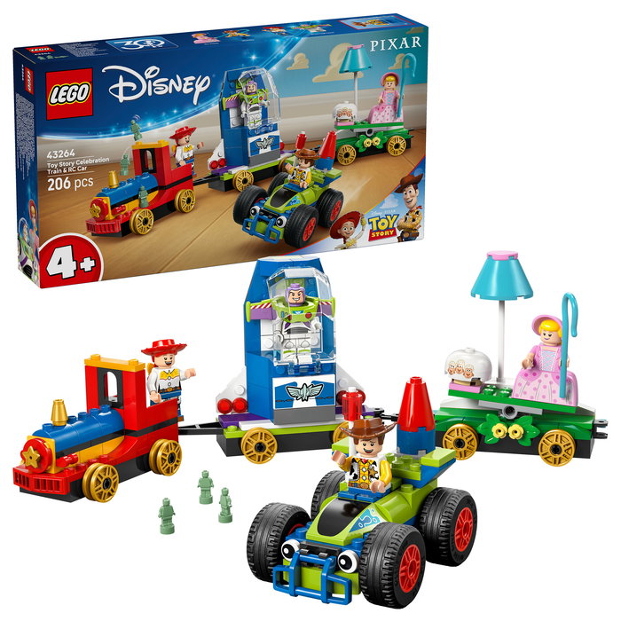 LEGO 43264 Disney Pixar Tren de Celebración de Toy Story y Coche RC - Juego de Construcción 206 Piezas para +4 Años