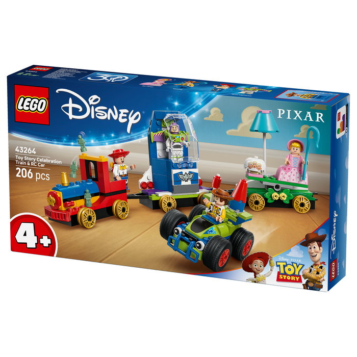 LEGO 43264 Disney Pixar Tren de Celebración de Toy Story y Coche RC - Juego de Construcción 206 Piezas para +4 Años
