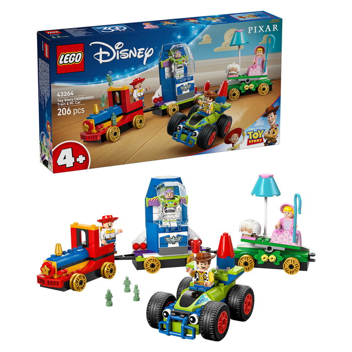 LEGO 43264 Disney Pixar Tren de Celebración de Toy Story y Coche RC - Juego de Construcción 206 Piezas para +4 Años