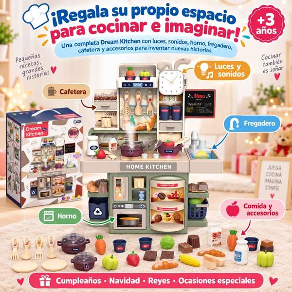 JugaToys Cocina Dream con accesorios, luces y sonidos - Modelos surtidos