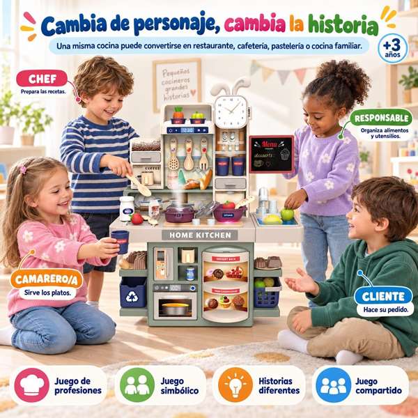 JugaToys Cocina Dream con accesorios, luces y sonidos - Modelos surtidos