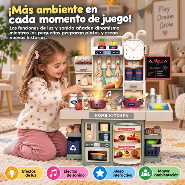JugaToys Cocina Dream con accesorios, luces y sonidos - Modelos surtidos