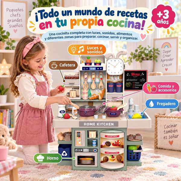 JugaToys Cocina Dream con accesorios, luces y sonidos - Modelos surtidos