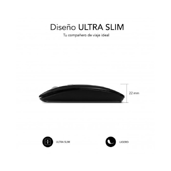 Subblim Dual Flat Mouse Negro Recargable