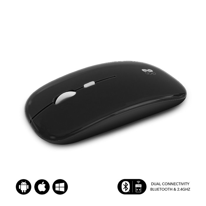 SUBBLIM Raton Dual Flat Mouse Black Rechargeable SUBBLIM Raton Dual Flat Mouse Black Rechargeable