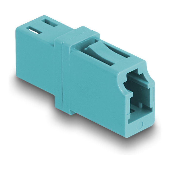 DeLOCK Acoplador de fibra óptica LC Simplex hembra a LC Simplex hembra OM3 aqua DeLOCK Acoplador de fibra óptica LC Simplex hembra a LC Simplex hembra OM3 aqua