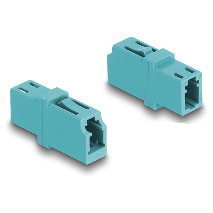 DeLOCK Acoplador de fibra óptica LC Simplex hembra a LC Simplex hembra OM3 aqua DeLOCK Acoplador de fibra óptica LC Simplex hembra a LC Simplex hembra OM3 aqua