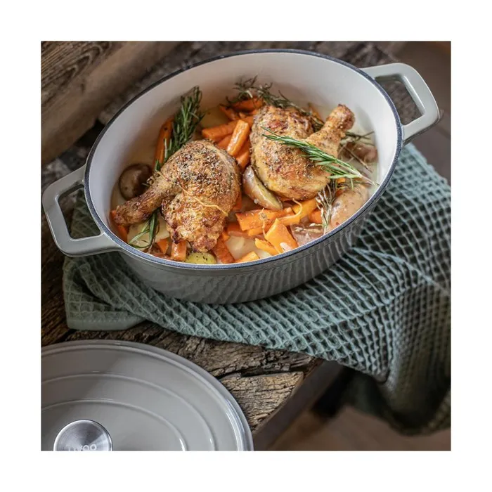 Livoo MEP129G Cacerola ovalada de hierro fundido Gris