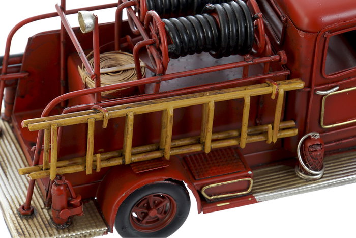 DKD Home Decor Vehículo de Decoración Metal Bomberos Rojo