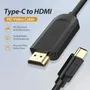 Vention CGUBG Cable Conversor USB Tipo-C Macho a HDMI Macho 1.5m Negro 4K@30Hz HDMI 1.4