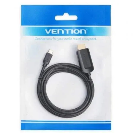 Vention CGUBG Cable Conversor USB Tipo-C Macho a HDMI Macho 1.5m Negro 4K@30Hz HDMI 1.4