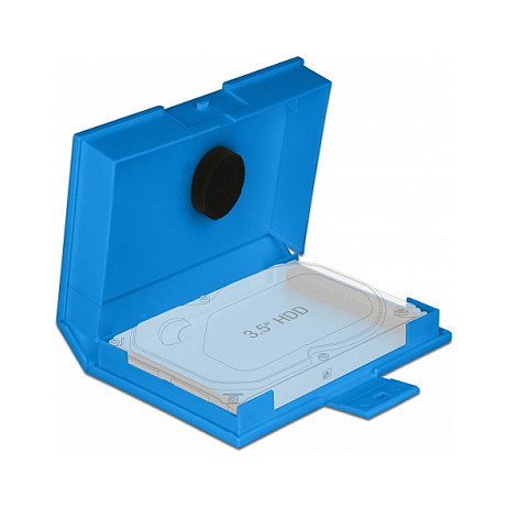 DeLOCK Caja de protección para HDD de 3.5 pulg. azul DeLOCK Caja de protección para HDD de 3.5 pulg. azul