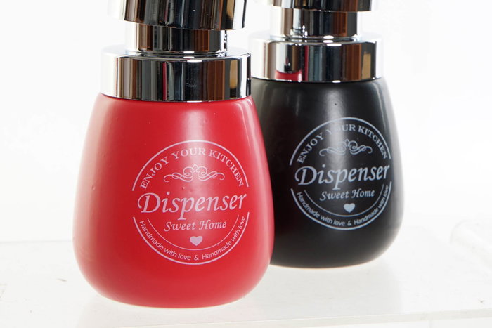 DKD Home Decor Dosificador Chinalight Rojo y Negro en Dolomite y ABS
