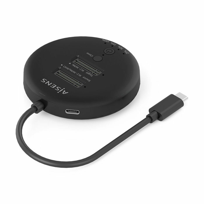 Aisens Estación de Docking Doble Bahía NVMe USB 3.2 Gen2x2 ASDS-2M2N05-BK Negro
