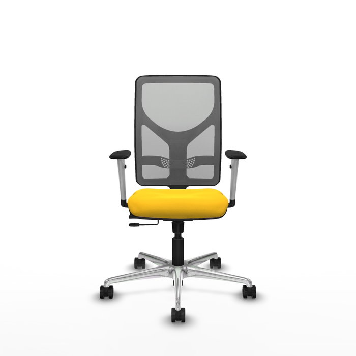 PIQUERAS Y CRESPO Silla de oficina Motilla con mecanismo Sincro/Traslack, Amarillo y Gris