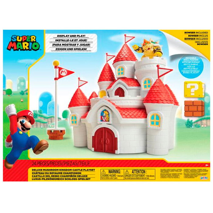 JAKKS Pacific Playset Mushroom Kingdom Castle Mario Bros Nintendo - 16 piezas JAKKS Pacific Playset Mushroom Kingdom Castle Mario Bros Nintendo - 16 piezas