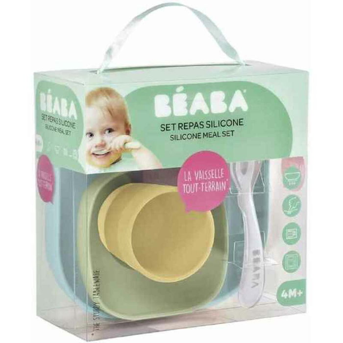 Beaba Juego de platos de ventosa de silicona de 4 piezas - Amarillo Beaba Juego de platos de ventosa de silicona de 4 piezas - Amarillo