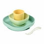 Beaba Juego de platos de ventosa de silicona de 4 piezas - Amarillo