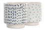 DKD Home Decor Set de 3 Maceteros de Cerámica con Pinceladas
