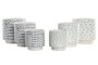 DKD Home Decor Set de 3 Maceteros de Cerámica con Pinceladas