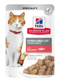 Hill's Hsp Feline Sterilised Salmon Pouch Caja 12x85 gr Alimento Húmedo para Gatos