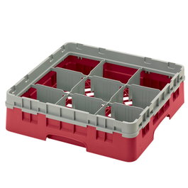 CAMBRO Cesta de lavado 9 comp. 2 alturas Negro