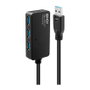 Lindy USB 3.0 Active Extension Pro Hub 10m 4 Puertos Negro