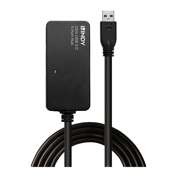 Lindy USB 3.0 Active Extension Pro Hub 10m 4 Puertos Negro Lindy USB 3.0 Active Extension Pro Hub 10m 4 Puertos Negro