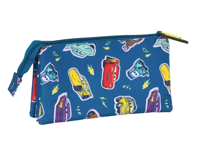 Safta Bolso Escolar Portatodo Cars Racing con Tres Cremalleras - Estuche 120x30x220 mm Safta Bolso Escolar Portatodo Cars Racing con Tres Cremalleras - Estuche 120x30x220 mm