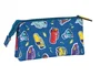 Safta Bolso Escolar Portatodo Cars Racing con Tres Cremalleras - Estuche 120x30x220 mm