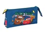 Safta Bolso Escolar Portatodo Cars Racing con Tres Cremalleras - Estuche 120x30x220 mm