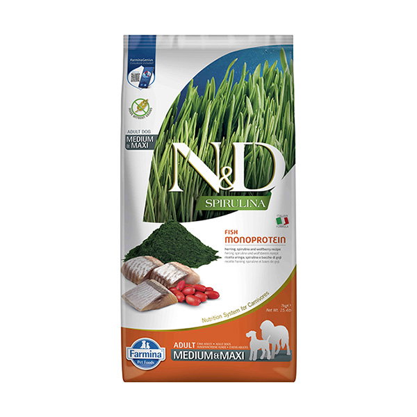 Farmina N&D Spirulina Dog Medium/Maxi Arenque 7kg