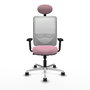 PIQUERAS Y CRESPO Silla de oficina Zulema con mecanismo Sincro, Rosa y Blanco