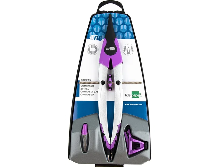 Liderpapel Compás Micrométrico One con Bigotera y Adaptador Universal